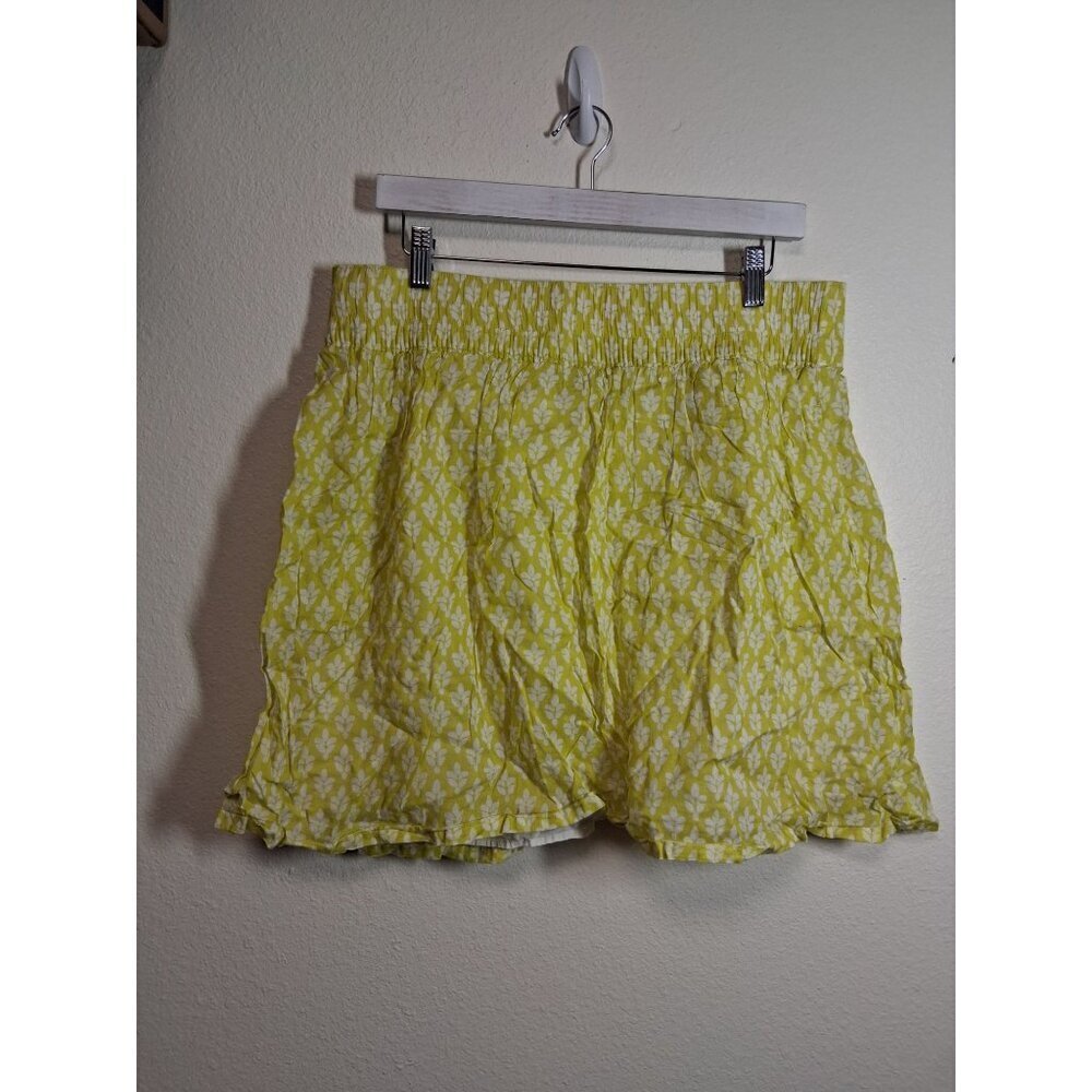 Old Navy Skirt Y2K Retro Casual Lined Boho Cottage Cotton Yellow Size Large AL2